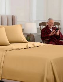 Egyptian Cotton Bed Sheets 1500 Thread Count Sateen Deep Pocket (size: King)