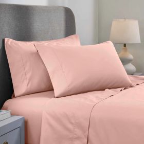1000 Thread Count Cotton Blend Sheets - Solid Deep Pocket (Color: Blush, size: California King)