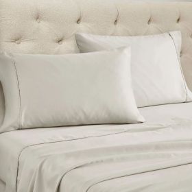 1500 Thread Count Cotton Blend Solid Deep Pocket Sheet (Color: Silver, size: King)