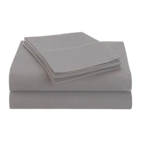 1500 Series Microfiber Deep Pocket Solid Bed Sheet Set (Color: Silver, size: Queen)