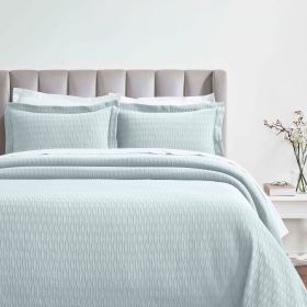 Lightweight Cotton Bedspread Sets 3-Piece Calvert Diamond Matelassé Jacquard (Color: Sky Blue, size: California King)