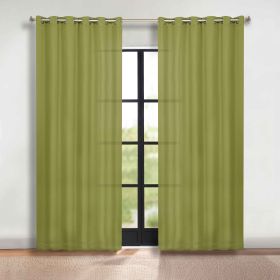 Blackout Window Curtains Classic Modern Room Darkening Set of 2 (Color: Sage, size: 70" x 84")