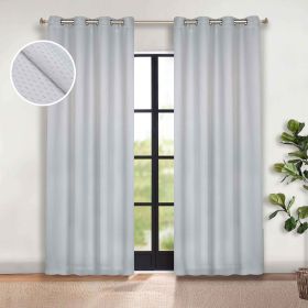 Modern Shimmer Washable Room Darkening Blackout Curtains, Set of 2 (Color: Chrome, size: 52" X 84")