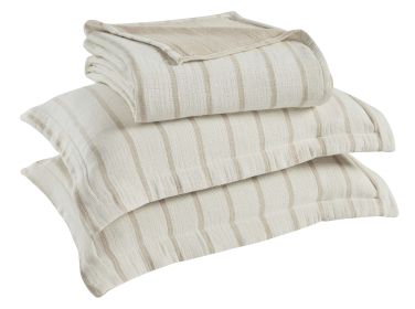 Valencia Cotton Reversible Medium Weight Matelasse Bedspread Set (Color: Beige, size: California King)