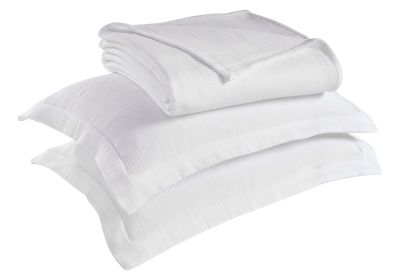 Valencia Cotton Reversible Medium Weight Matelasse Bedspread Set (Color: White, size: California King)