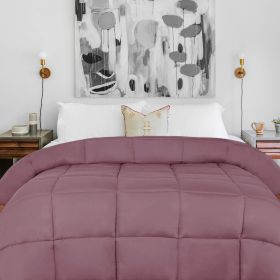 Brushed Microfiber Down Alternative Comforter Medium Weight Solid (Color: Mauve, size: Twin)