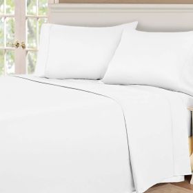 530 Thread Count Egyptian Cotton Sateen Bed Sheet Set (Color: White, size: Full)