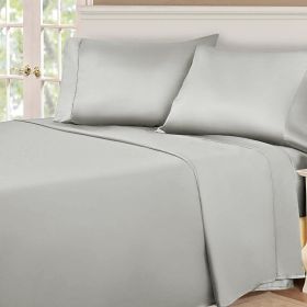 530 Thread Count Egyptian Cotton Sateen Bed Sheet Set (Color: Platinum, size: King)