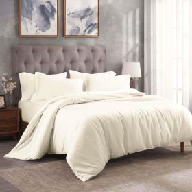 Modal from Beechwood 300 Thread Count Duvet Cover Set (Color: Ivory, size: King/California King)