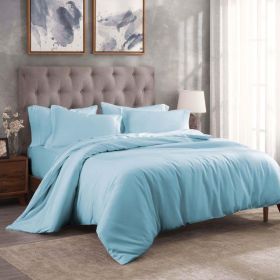 Modal from Beechwood 300 Thread Count Duvet Cover Set (Color: Light Blue, size: Full/Queen)