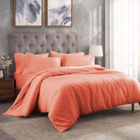 Modal from Beechwood 300 Thread Count Duvet Cover Set (Color: Coral, size: King/California King)