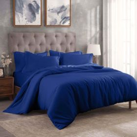 Modal from Beechwood 300 Thread Count Duvet Cover Set (Color: Navy Blue, size: King/California King)