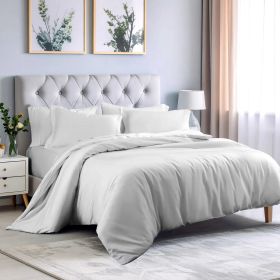 Rayon from Bamboo 300 Thread Count Duvet Cover Set (Color: Platinum, size: California King)
