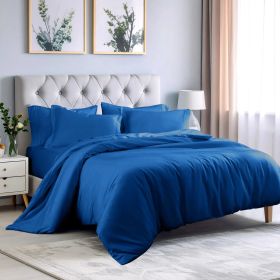 Rayon from Bamboo 300 Thread Count Duvet Cover Set (Color: Smoke Blue, size: California King)