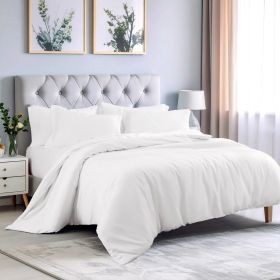 Rayon from Bamboo 300 Thread Count Duvet Cover Set (Color: White, size: California King)