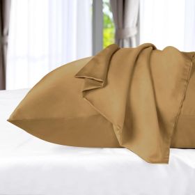 300 Thread Count Rayon from Bamboo 2 Piece Pillowcase Set (Color: Gold, size: Standard)