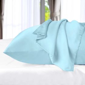 300 Thread Count Rayon from Bamboo 2 Piece Pillowcase Set (Color: Light Blue, size: Standard)