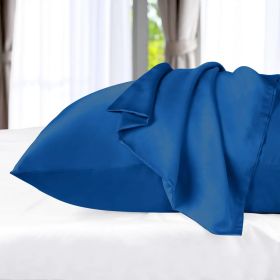 300 Thread Count Rayon from Bamboo 2 Piece Pillowcase Set (Color: Smoke Blue, size: Standard)