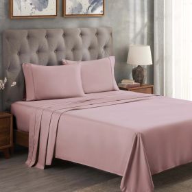 300 Thread Count Egyptian Cotton Sateen Bed Sheet Set (Color: Lavender, size: Twin)