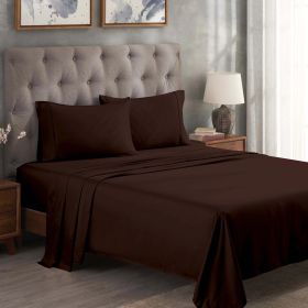 300 Thread Count Egyptian Cotton Sateen Bed Sheet Set (Color: Mocha, size: California King)