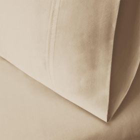 Egyptian Cotton 300 Thread Count Solid Bed Pillowcase Set (Color: Ivory, size: Standard)