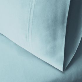 Egyptian Cotton 300 Thread Count Solid Bed Pillowcase Set (Color: Light Blue, size: Standard)