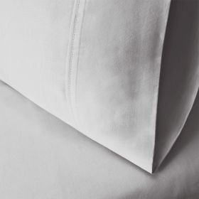 Egyptian Cotton 300 Thread Count Solid Bed Pillowcase Set (Color: Light Grey, size: Standard)