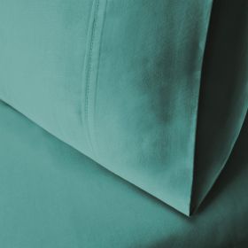 Egyptian Cotton 300 Thread Count Solid Bed Pillowcase Set (Color: Teal, size: Standard)