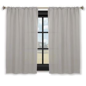 Solid Room Darkening Rod Pocket Blackout Curtain Panels, Set of 2 (Color: Chrome, size: 30" x45")