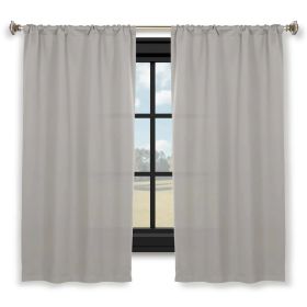 Solid Room Darkening Rod Pocket Blackout Curtain Panels, Set of 2 (Color: Chrome, size: 30" x54")