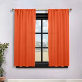 Solid Room Darkening Rod Pocket Blackout Curtain Panels, Set of 2 (Color: Rust, size: 36" x 63")