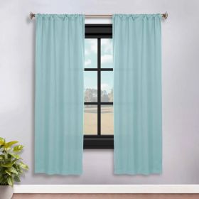 Solid Room Darkening Rod Pocket Blackout Curtain Panels, Set of 2 (Color: Green Lily, size: 36" x 72")