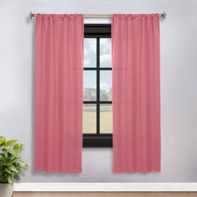 Solid Room Darkening Rod Pocket Blackout Curtain Panels, Set of 2 (Color: Pink, size: 36" x 72")