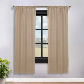 Solid Room Darkening Rod Pocket Blackout Curtain Panels, Set of 2 (Color: Smokey Ash, size: 36" x 72")
