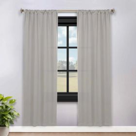 Solid Room Darkening Rod Pocket Blackout Curtain Panels, Set of 2 (Color: Chrome, size: 36" x78")