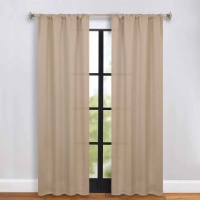 Solid Room Darkening Rod Pocket Blackout Curtain Panels, Set of 2 (Color: Smokey Ash, size: 36" x 84")