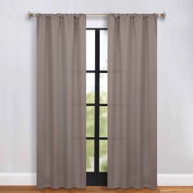 Solid Room Darkening Rod Pocket Blackout Curtain Panels, Set of 2 (Color: Taupe, size: 36" x 84")