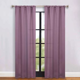 Solid Room Darkening Rod Pocket Blackout Curtain Panels, Set of 2 (Color: Wisteria, size: 36" x 84")