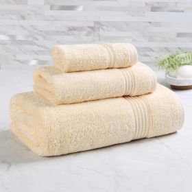 Egyptian Cotton Plush Bath Towel Set 3 Piece Heritage Collection (Color: Canary)