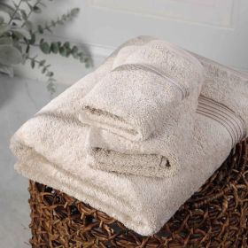 Egyptian Cotton Plush Bath Towel Set 3 Piece Heritage Collection (Color: Stone)