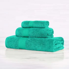 Egyptian Cotton Kendell Plush Towel Set 3 Piece (Color: Sea Green)