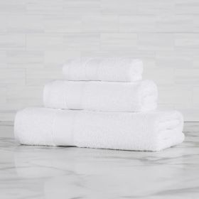 Egyptian Cotton Kendell Plush Towel Set 3 Piece (Color: White)