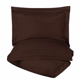 400 Thread Count Egyptian Cotton Stripe Duvet Cover (Color: Mocha, size: King/California King)