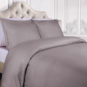 400 Thread Count Egyptian Cotton Stripe Duvet Cover (Color: Gray, size: Full/Queen)