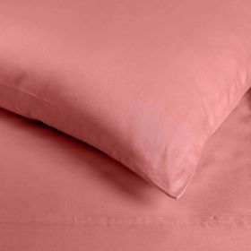 Egyptian Cotton 400 Thread Count Solid Bed Pillowcase Set (Color: Blush, size: Standard)