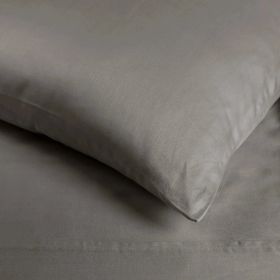 Egyptian Cotton 400 Thread Count Solid Bed Pillowcase Set (Color: Gray, size: King)