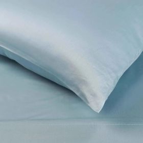 Egyptian Cotton 400 Thread Count Solid Bed Pillowcase Set (Color: Light Blue, size: Standard)