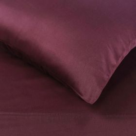 Egyptian Cotton 400 Thread Count Solid Bed Pillowcase Set (Color: Plum, size: Standard)