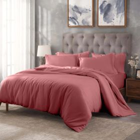 400 Thread Count Egyptian Cotton Solid Duvet Cover (Color: Blush, size: Full/Queen)