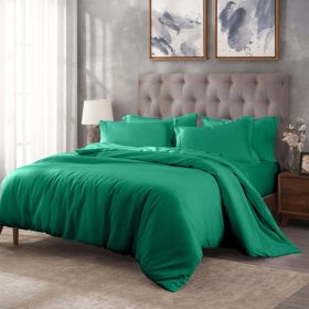 400 Thread Count Egyptian Cotton Solid Duvet Cover (Color: Green, size: Full/Queen)
